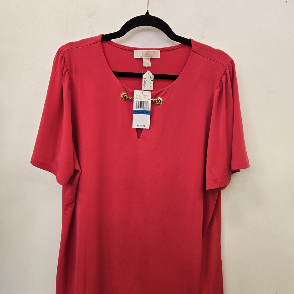 Michael Kors Vibrant Pink Short Sleeve Top